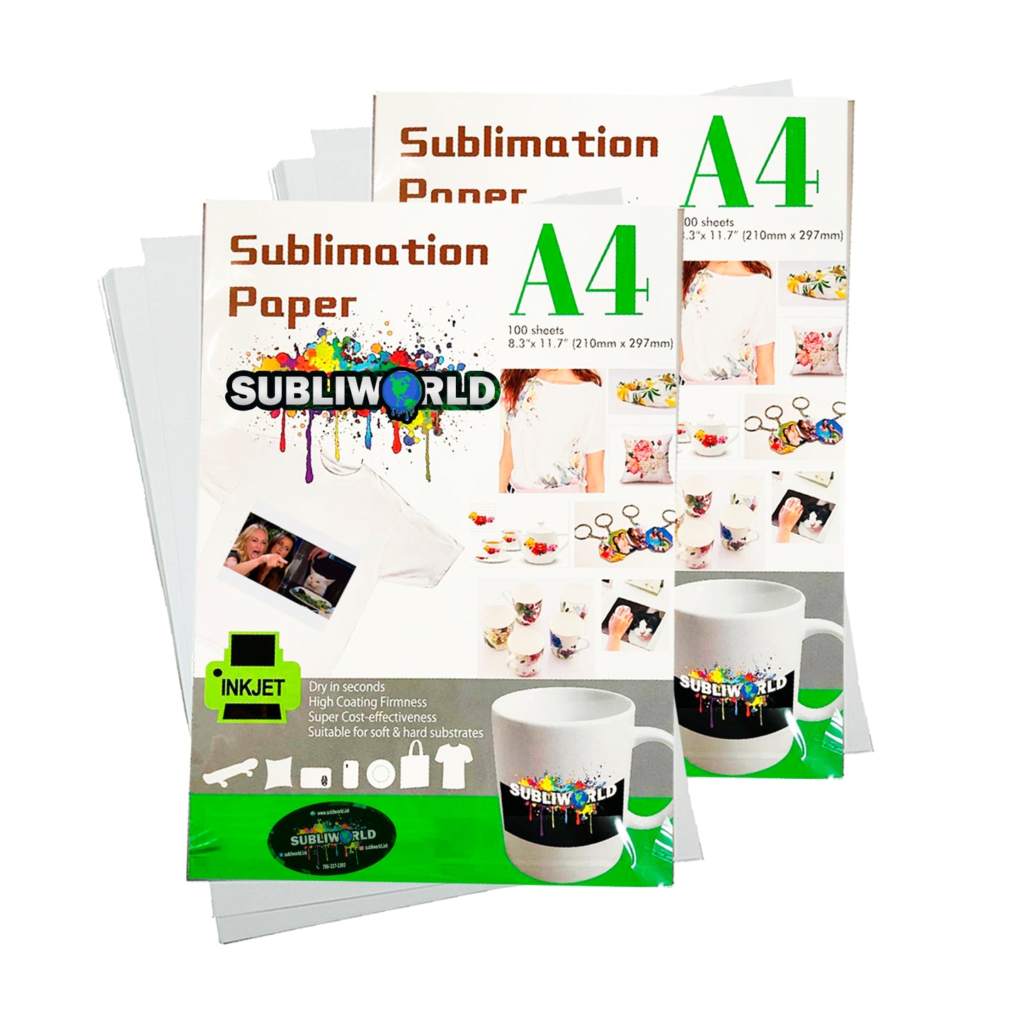 (DOUBLE-POWER) Sublimation Paper (A4 Size)(8.3 "x11.7") (210mm x 297mm) | Subliworld