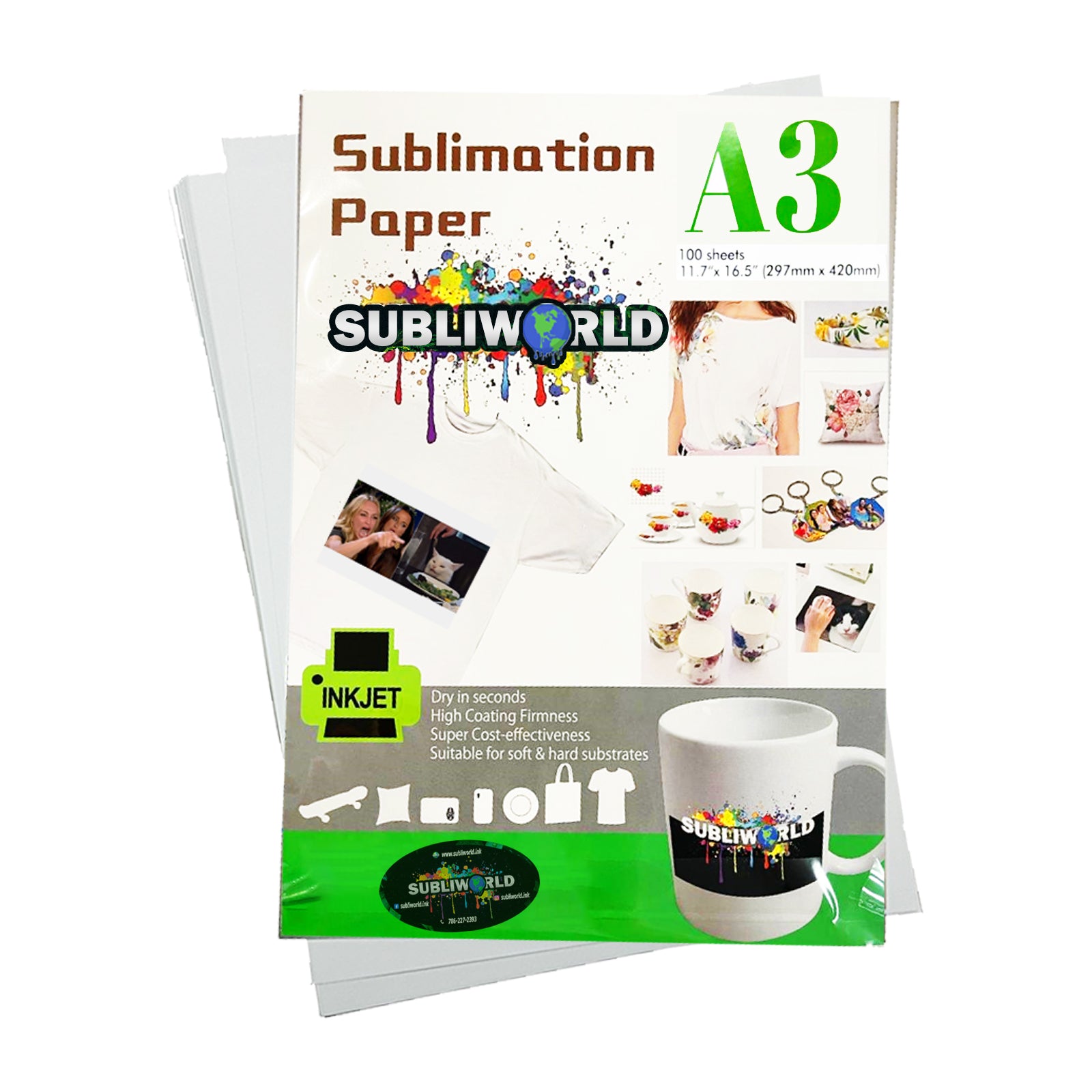 Sublimation Paper (A3 Size) (11.7 x16.5) (297mmx 420mm) | Subliworld